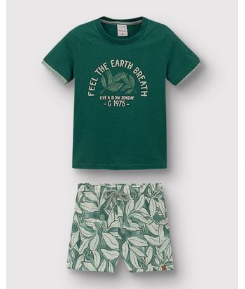 Conjunto Menino Camiseta Feel The Earth Breath - Carinhoso