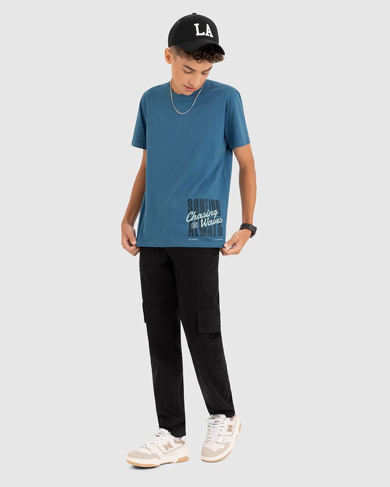 Camiseta Menino Chasing Waves Em Malha Texturizada Malwee Kids