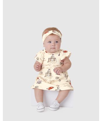 Vestido Infantil Rodado Com Acessório Faixa De Cabelo Em Algodão Malwee Kids