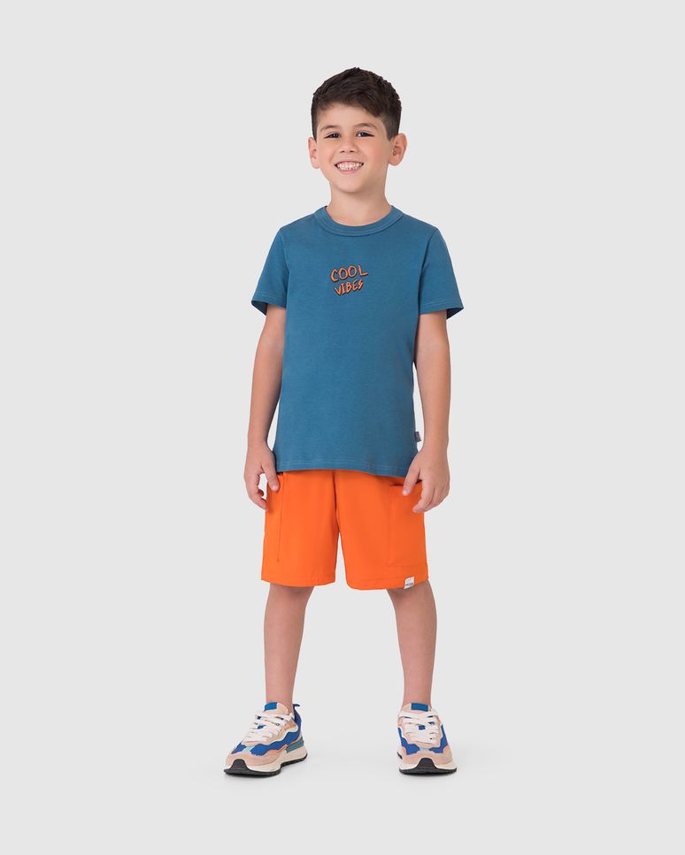 Bermuda Infantil Menino Bolso Funcional Em Microfibra Stretch Malwee Kids