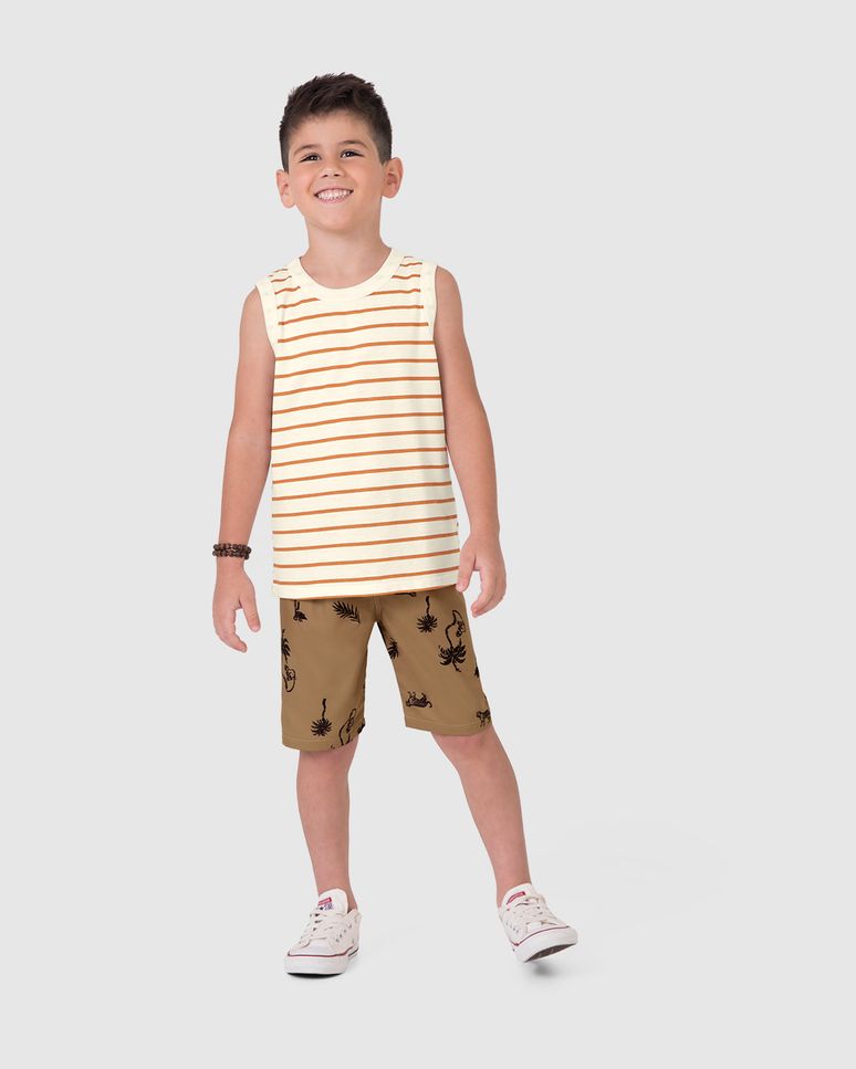 Regata Infantil Menino Estampada Em Algodão Malwee Kids