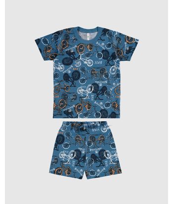 Pijama Infantil Menino Manga Curta Estampa Que Brilha No Escuro Malwee Kids
