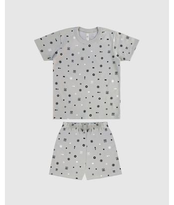 Pijama Infantil Menino Manga Curta Estampa Que Brilha No Escuro Malwee Kids
