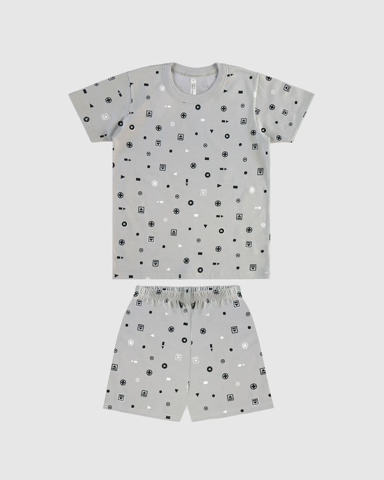 Pijama Infantil Menino Manga Curta Estampa Que Brilha No Escuro Malwee Kids