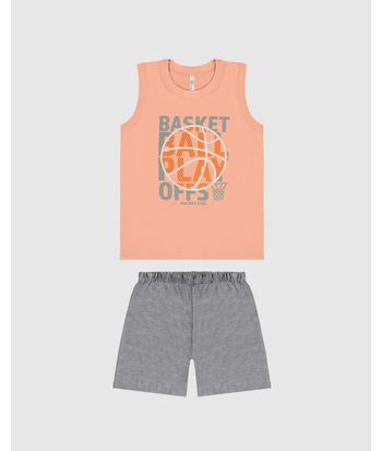 Pijama Infantil Menino Regata Estampa Frontal Em Algodão Malwee Kids