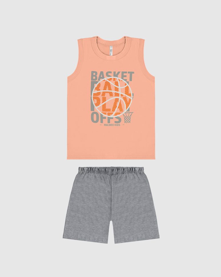 Pijama Infantil Menino Regata Estampa Frontal Em Algodão Malwee Kids