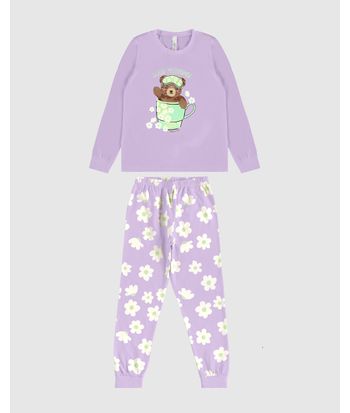 Pijama Longo Infantil Menina Good Morning! Em Algodão Malwee Kids