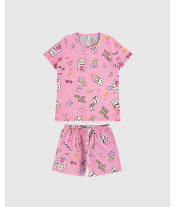 Pijama Infantil Menina Estampa Cachorro Em Algodão Malwee Kids