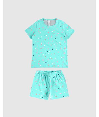 Pijama Infantil Menina Estampa Poá Em Algodão Malwee Kids