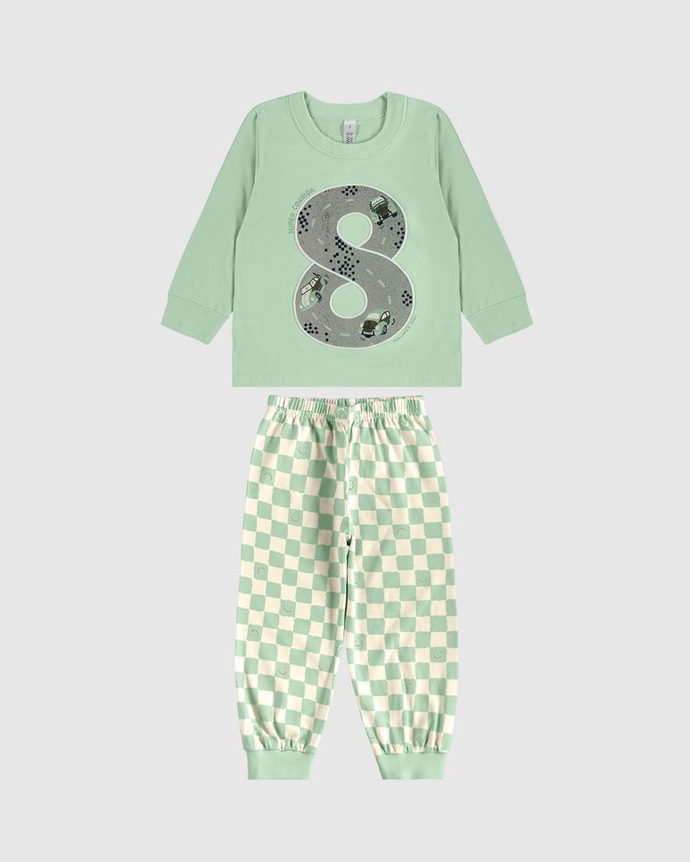 Pijama Longo Infantil Menino Calça Estampada Em Algodão Malwee Kids