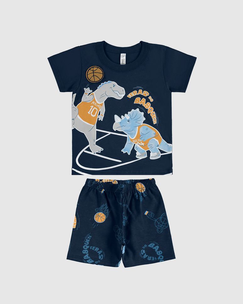 Pijama Infantil Menino Aplique Interativo Em Algodão Malwee Kids