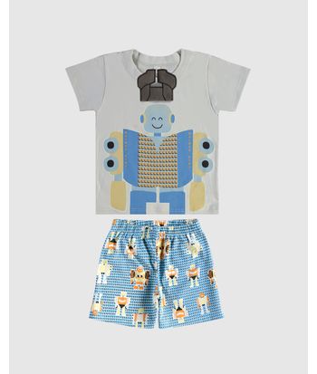 Pijama Infantil Menino Aplique Interativo Em Algodão Malwee Kids