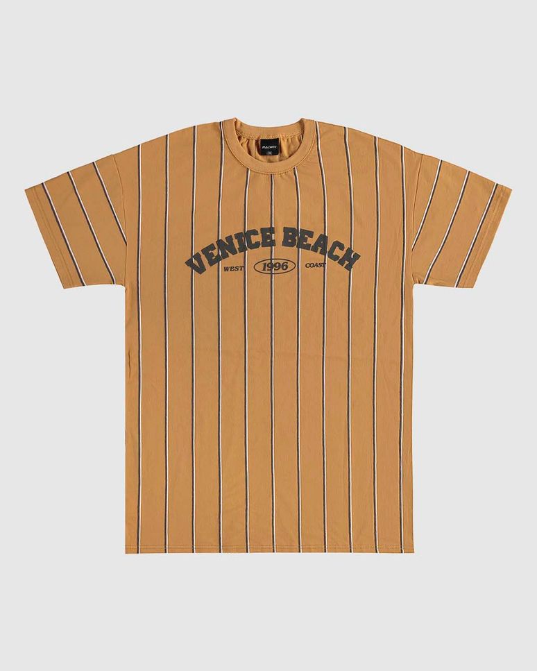 Camiseta Menino Longline Venice Beach Em Malha Listrada Malwee Kids