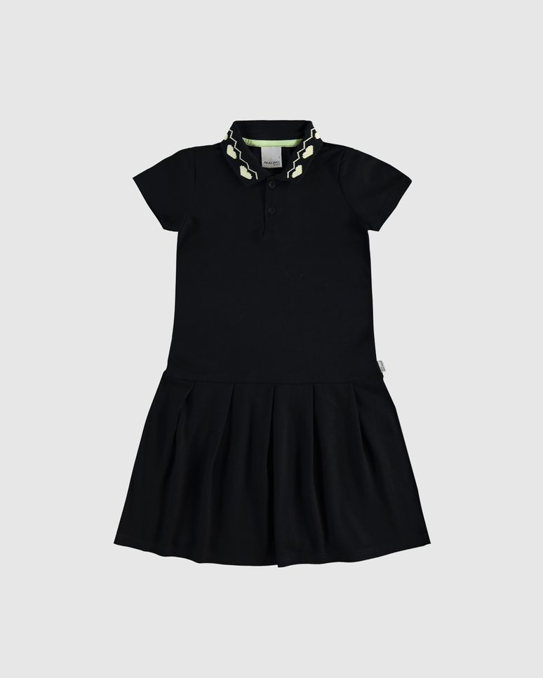 Vestido Polo Infantil Gola Com Estampa Em Piquet Premium Malwee Kids