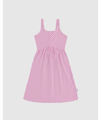 Vestido Infantil Acinturado Em Malha Texturizada Listrada Malwee Kids