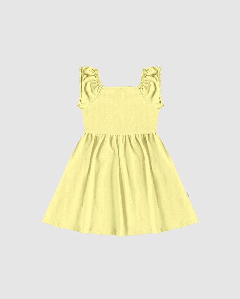Vestido Infantil Decote Quadrado Em Malha Texturizada Malwee Kids