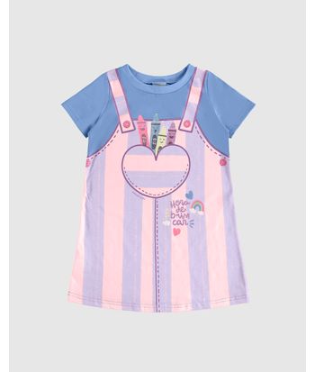 Vestido T-Shirt Infantil Hora de Brincar Em Algodão Malwee Kids