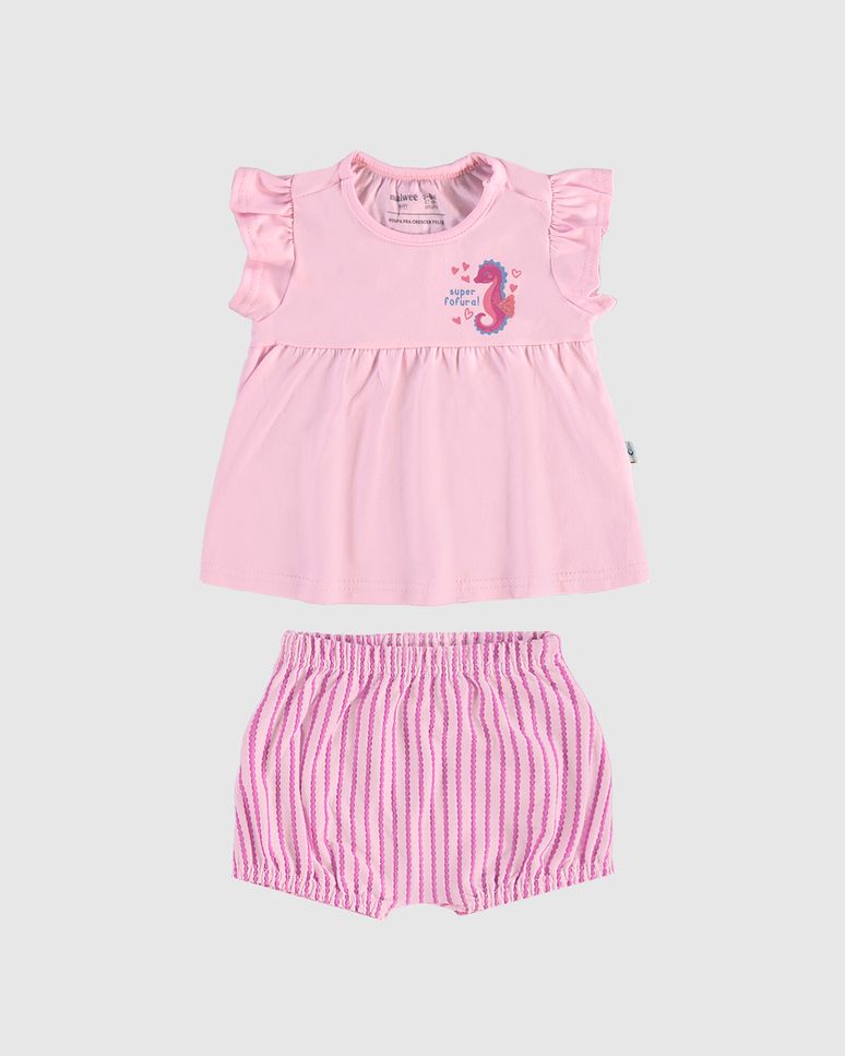 Conjunto Infantil Menina Super Fofura! Com Shorts Balonê Malwee Kids