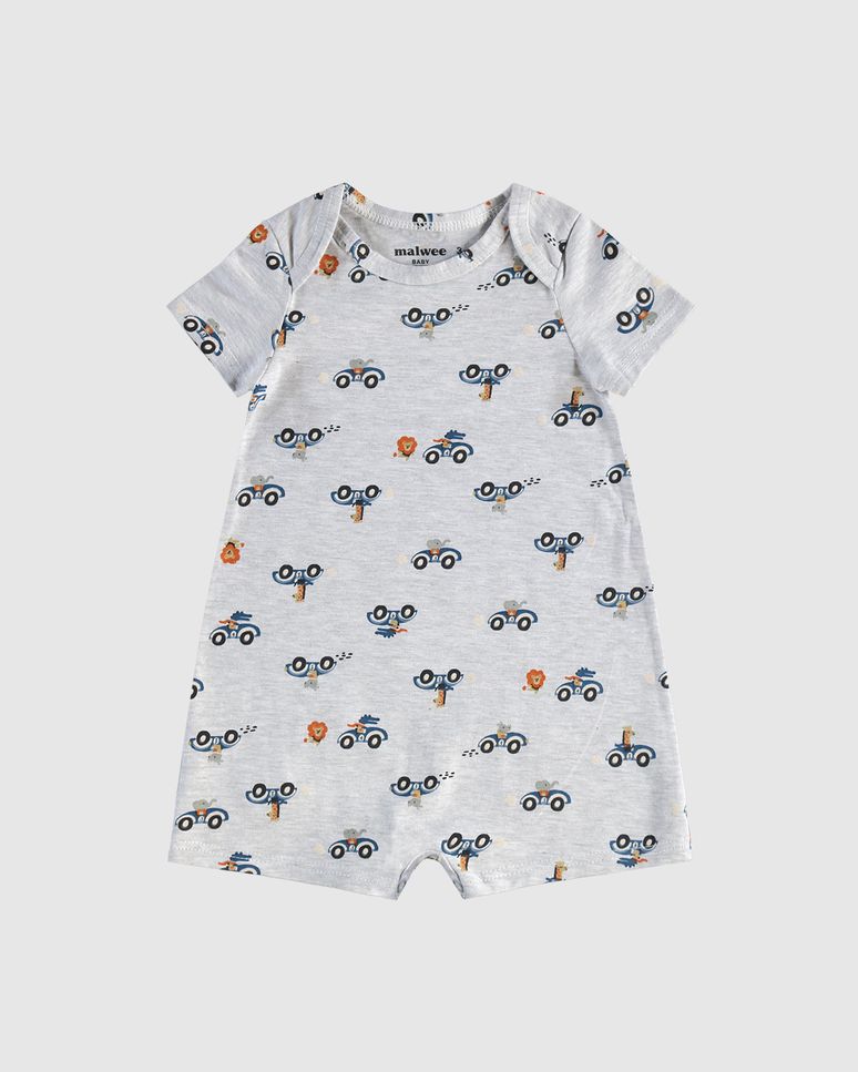 Macaquinho Infantil Menino Transpassado Em Algodão Malwee Kids