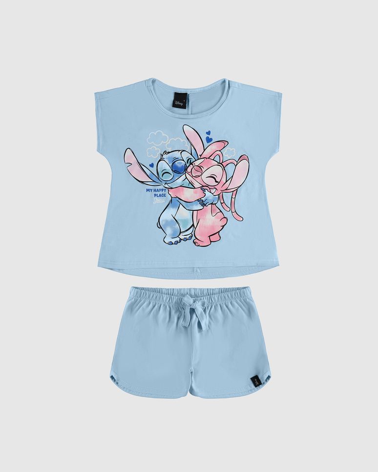 Conjunto De Pijama Infantil Menina Stitch Disney Em Algodão Malwee Kids
