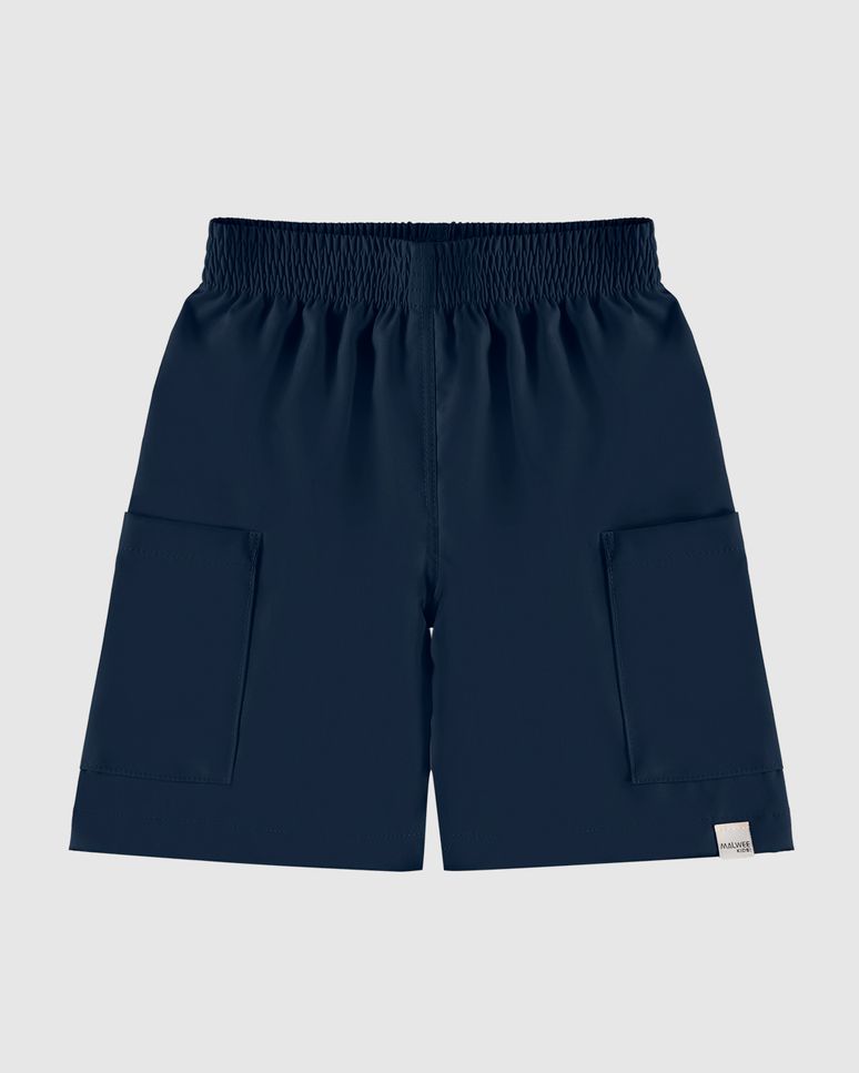 Bermuda Infantil Menino Bolso Funcional Em Microfibra Stretch Malwee Kids