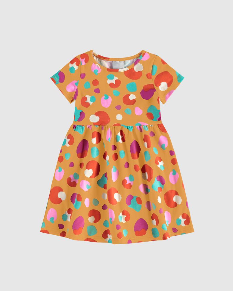 Vestido Infantil Rodado Com Estampa Em Algodão Malwee Kids