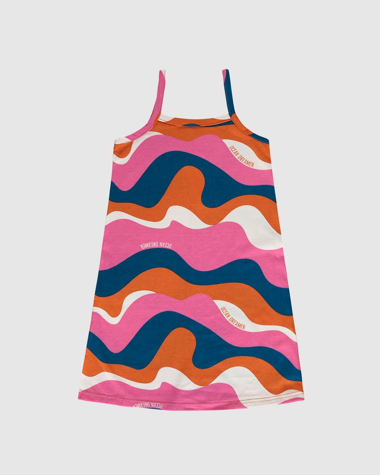 Vestido Infantil Decote Reto Estampado Em Algodão Malwee Kids