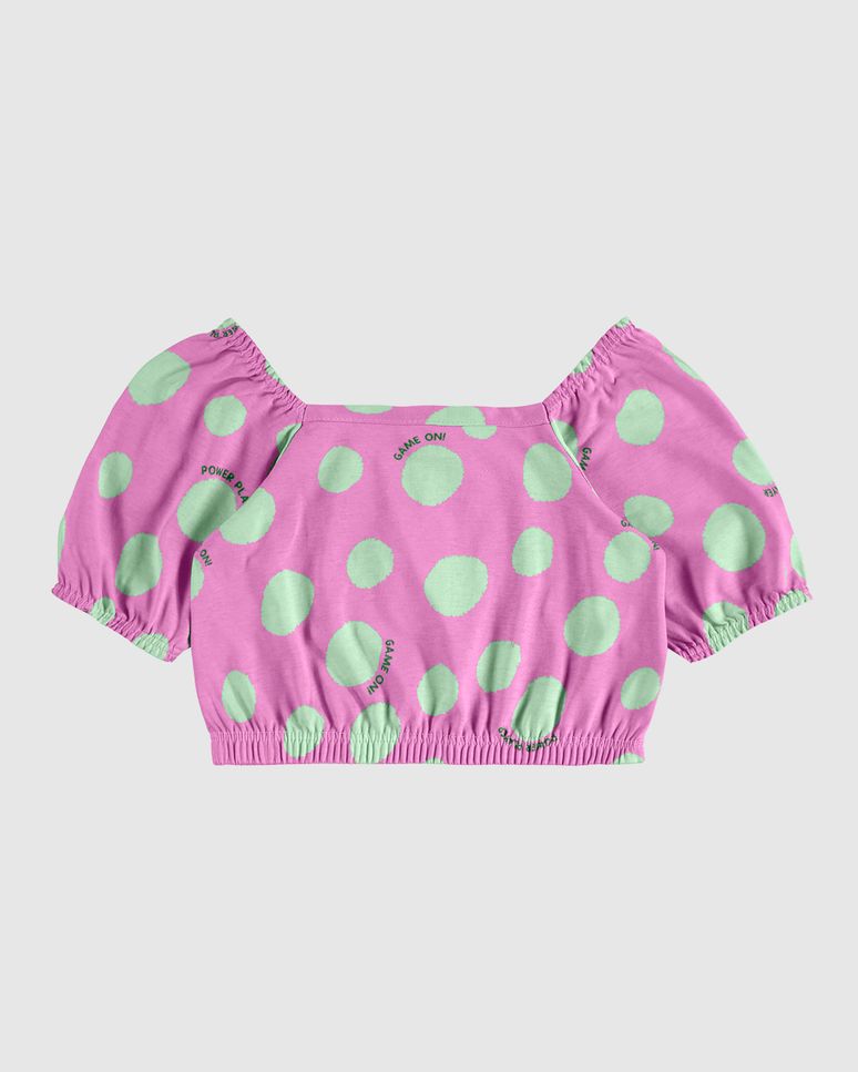 Blusa Infantil Menina Estampada Manga Bufante Em Algodão Malwee Kids