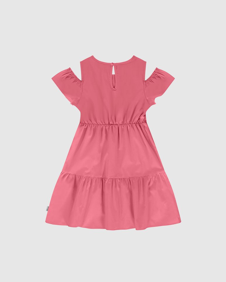 Vestido Infantil Recorte No Ombro Em Algodão Stretch Malwee Kids