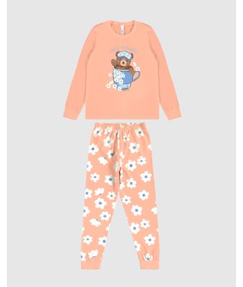 Pijama Longo Infantil Menina Good Morning! Em Algodão Malwee Kids