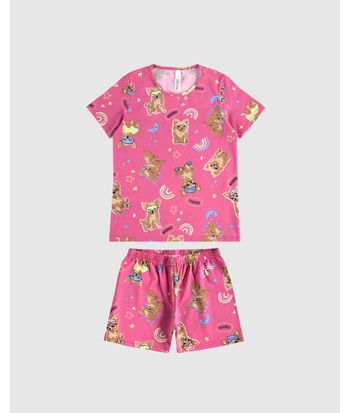 Pijama Infantil Menina Estampa Gatos Em Algodão Malwee Kids