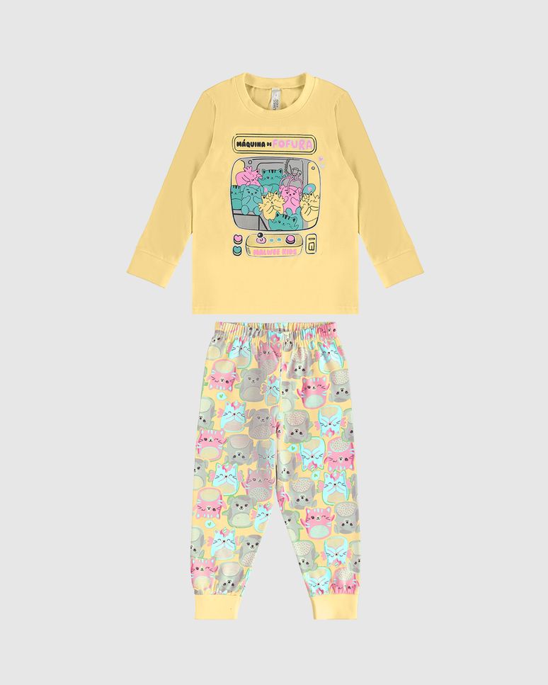 Pijama Infantil Menina Máquina De Fofura Em Algodão Malwee Kids