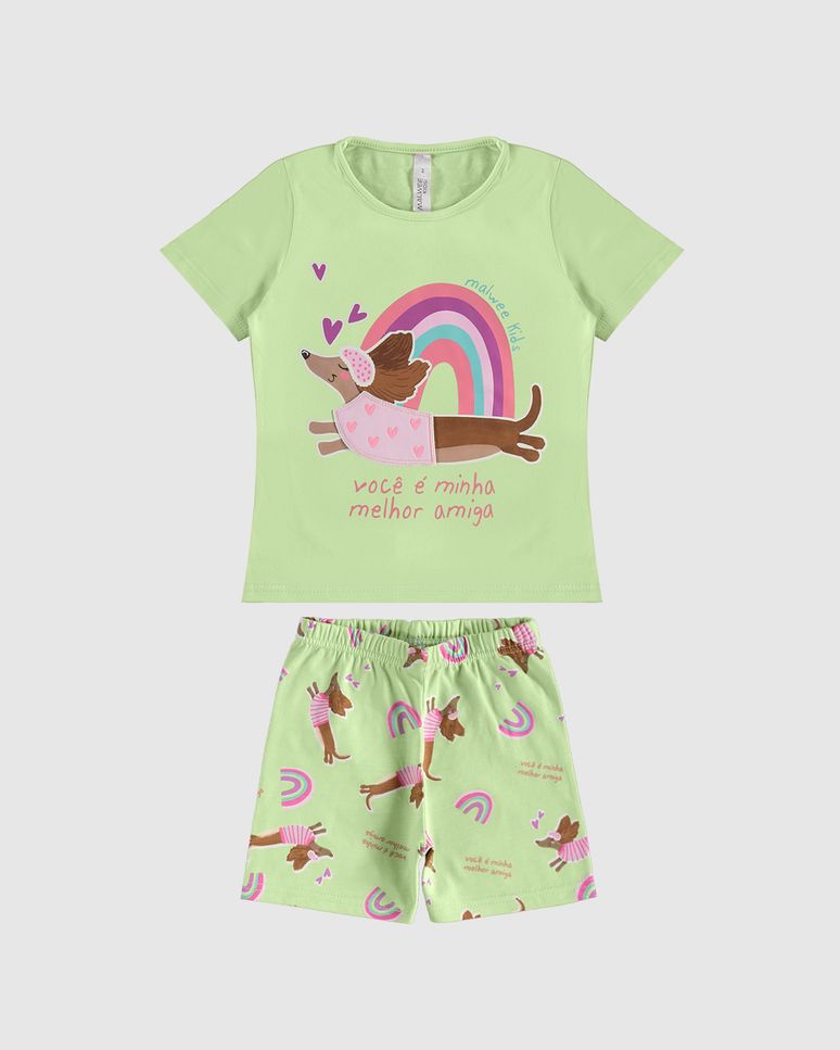 Pijama Infantil Menina Melhor Amiga Em Algodão Malwee Kids