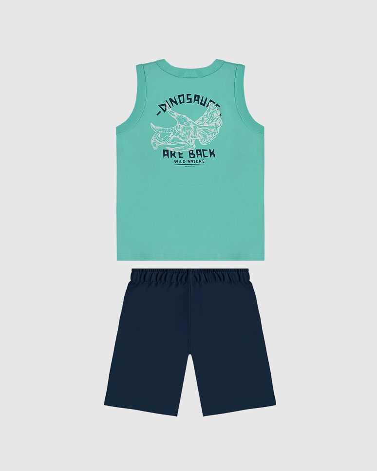 Conjunto Infantil Menino Regata Com Estampa Frente E Costas Malwee Kids