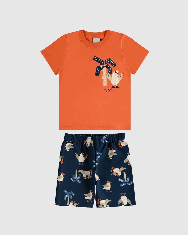 Conjunto Infantil Menino Gaivota Zen! Em Algodão Malwee Kids