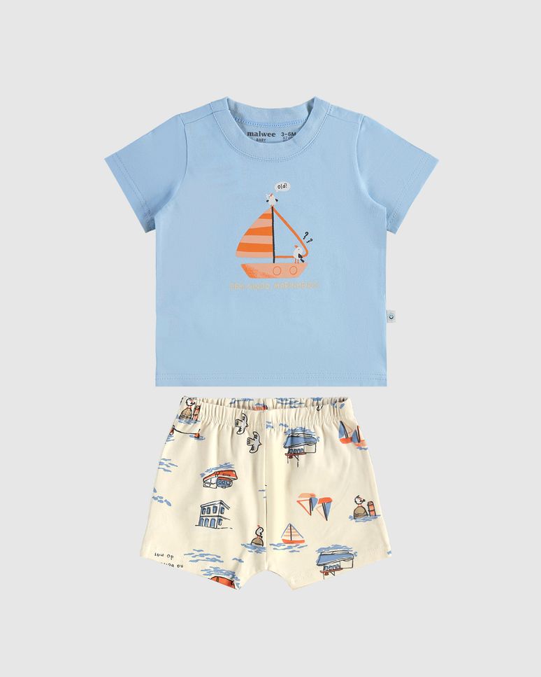 Conjunto Infantil Menino Bem-Vindo Marinheiro Em Algodão Malwee Kids