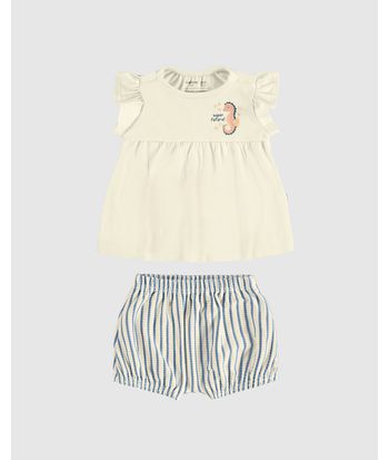Conjunto Infantil Menina Super Fofura! Com Shorts Balonê Malwee Kids
