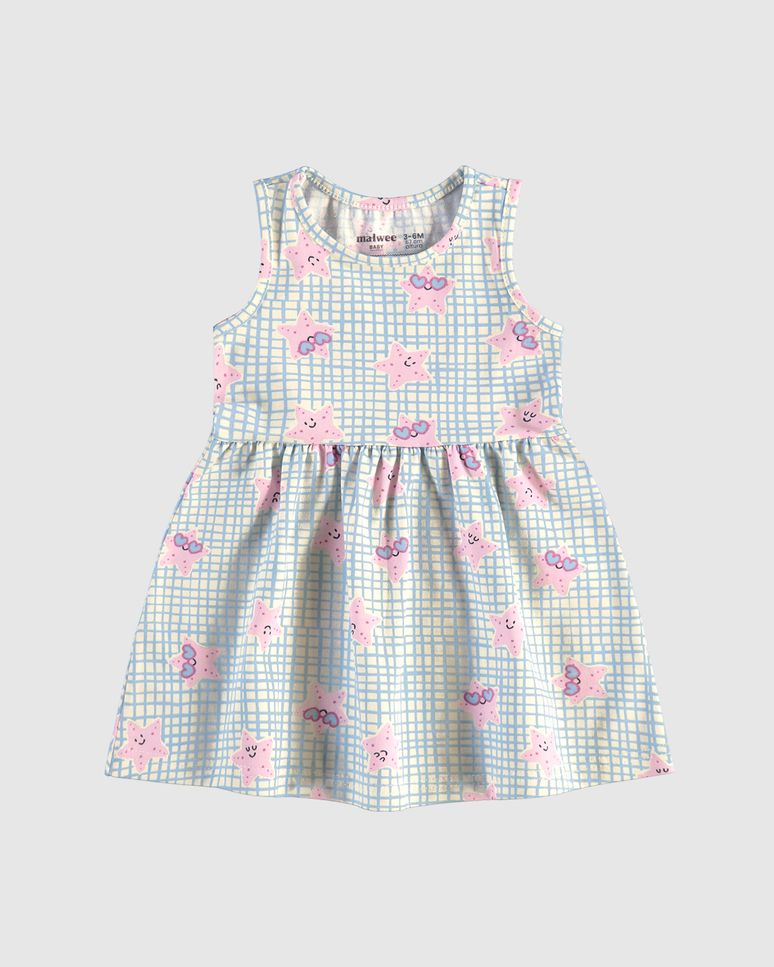 Vestido Infantil Rodado Sem Manga Em Algodão Malwee Kids