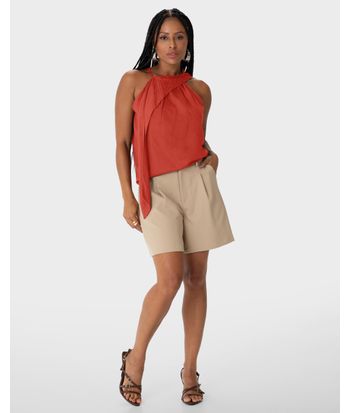 Blusa Feminina Decote Assimétrico Em Tecido Jacquard - ENFIM
