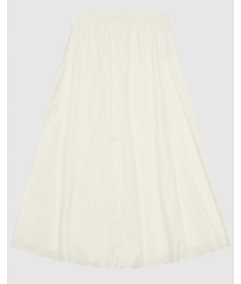Saia Midi Feminina Pregas Bolso Funcional Em Algodão Stretch - ENFIM