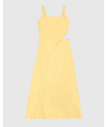 Vestido Midi Feminino Evasê Detalhe Cut Out Em Crepe De Viscose - ENFIM