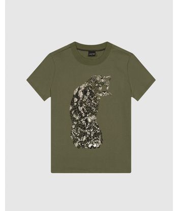 T-Shirt Feminina Slim Estampa Foil Onça-Pintada Em Algodão - ENFIM