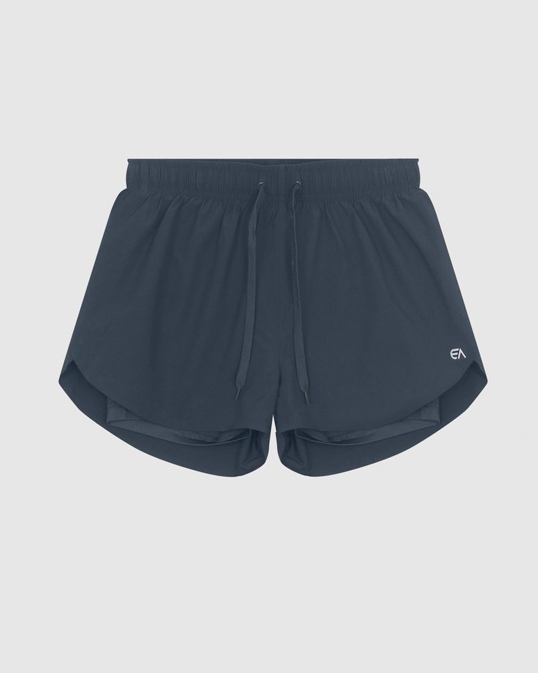 Shorts Duplo Feminino Cadarço Frontal Em Tafetá  - ENFIM