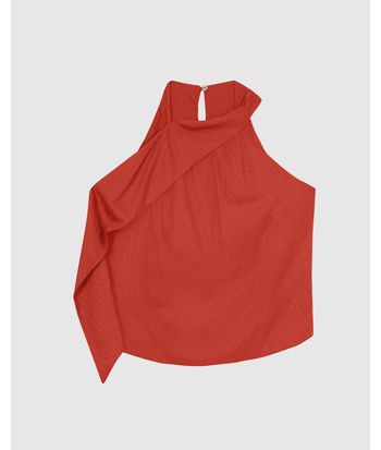 Blusa Feminina Decote Assimétrico Em Tecido Jacquard - ENFIM