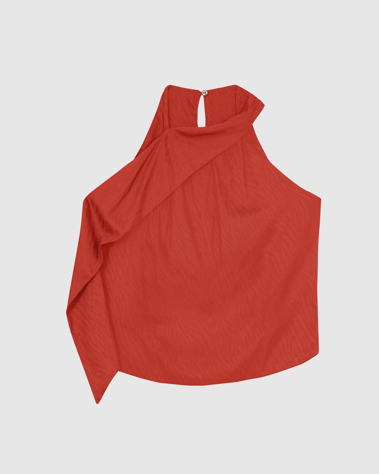 Blusa Feminina Decote Assimétrico Em Tecido Jacquard - ENFIM