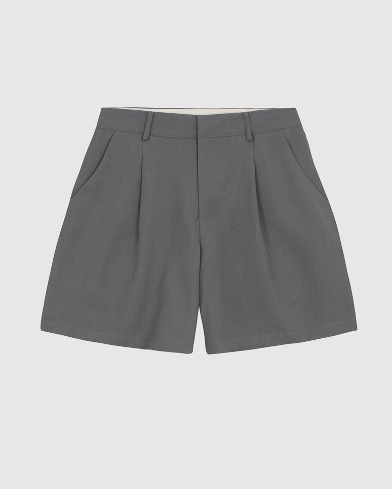 Shorts Feminino Pregas Abertura Zíper Em Tecido Alfaiataria - ENFIM