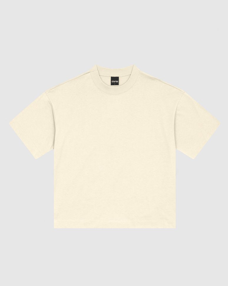 Camiseta Ampla Feminina Gola Textura Ribana Em Algodão - ENFIM