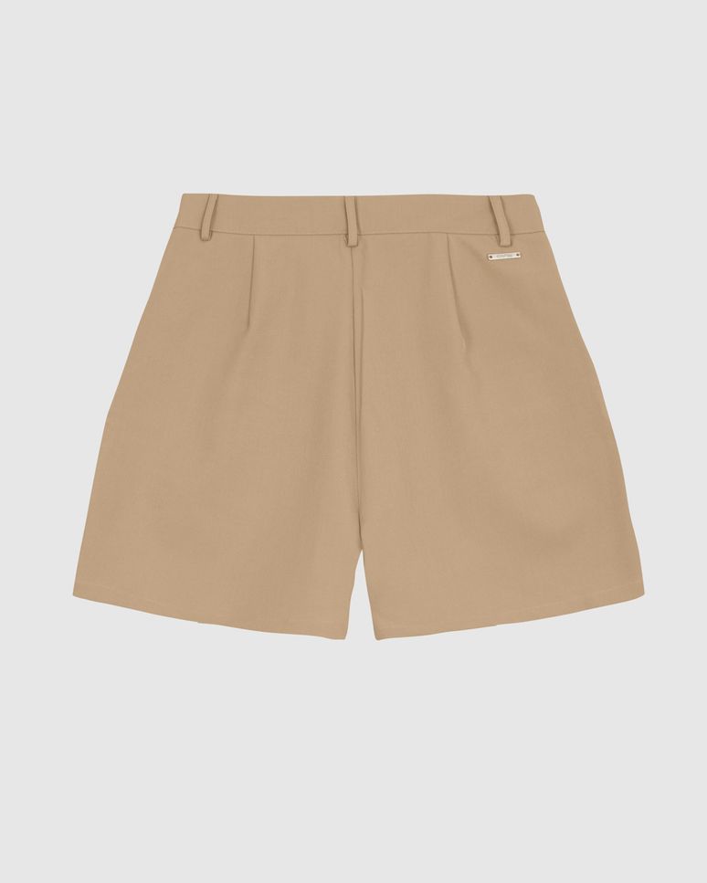 Shorts Feminino Pregas Abertura Zíper Em Tecido Alfaiataria - ENFIM