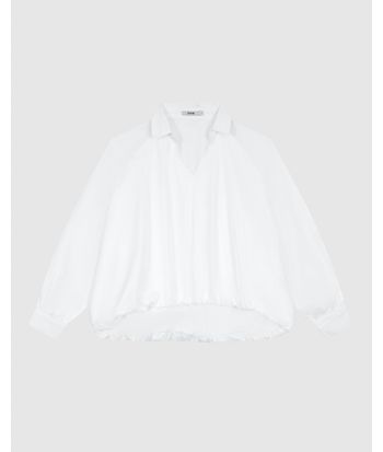 Camisa Feminina Balonê Gola V E Manga Longa Em Tricoline - ENFIM