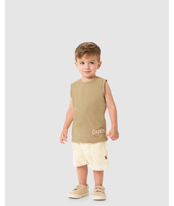 Conjunto Menino Regata Garden Estampa HD Em Algodão - Carinhoso